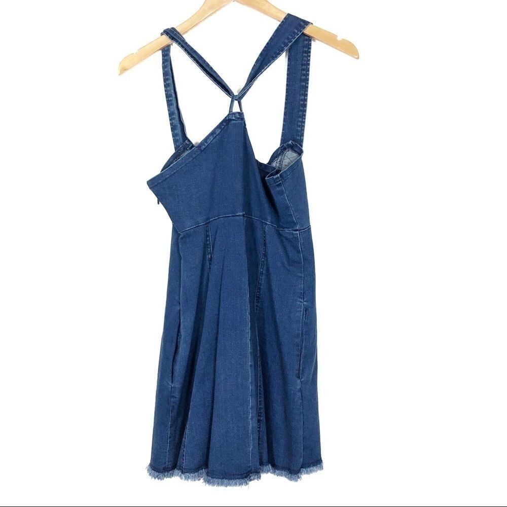 BCBGeneration | Frayed Overall Denim Dress - Picture 6 of 7